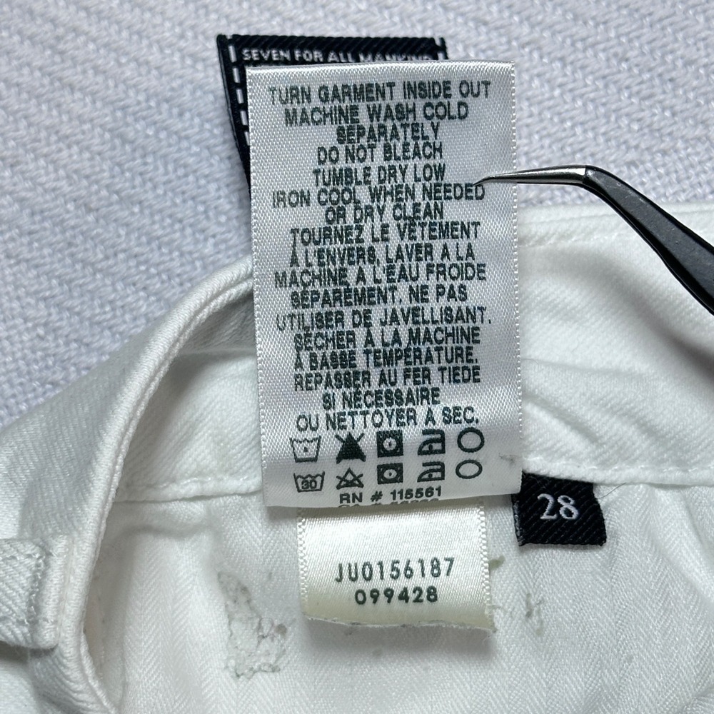 7 For All Mankind Kimmie Bootcut Jeans Womens 28 Stretch White Denim 5 Pocket - Picture 7 of 16